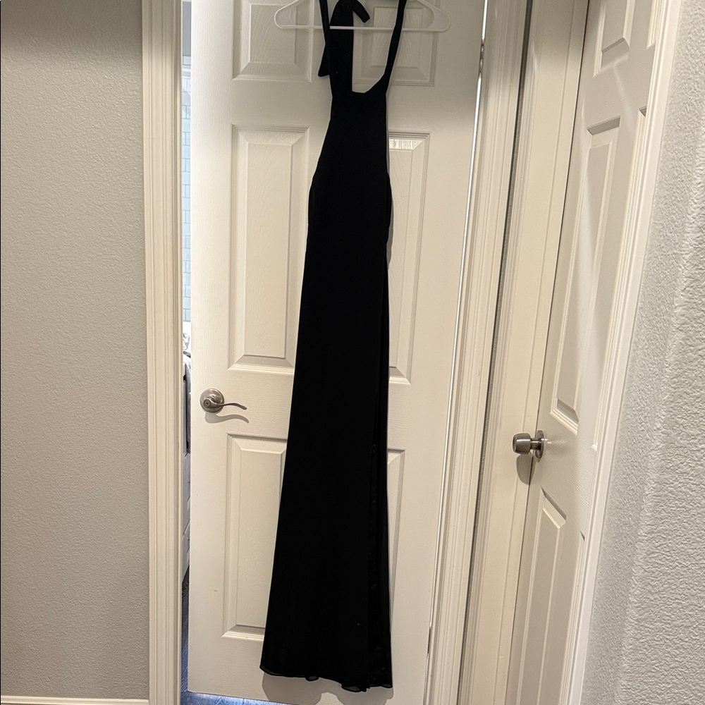 Lulu's Classic Black Backless Dress